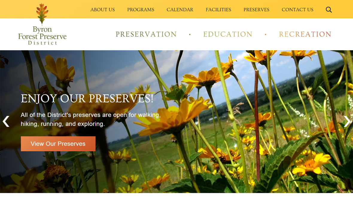 Forest Preserve Web Design