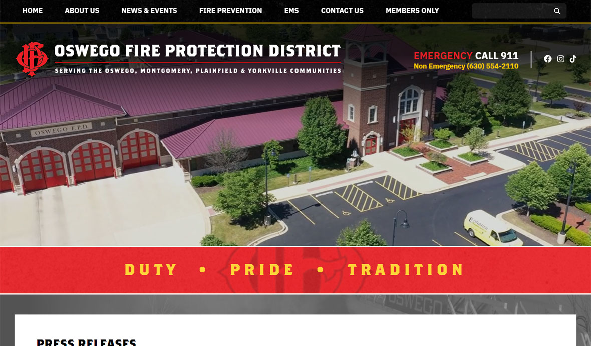 Oswego Fire Web Design